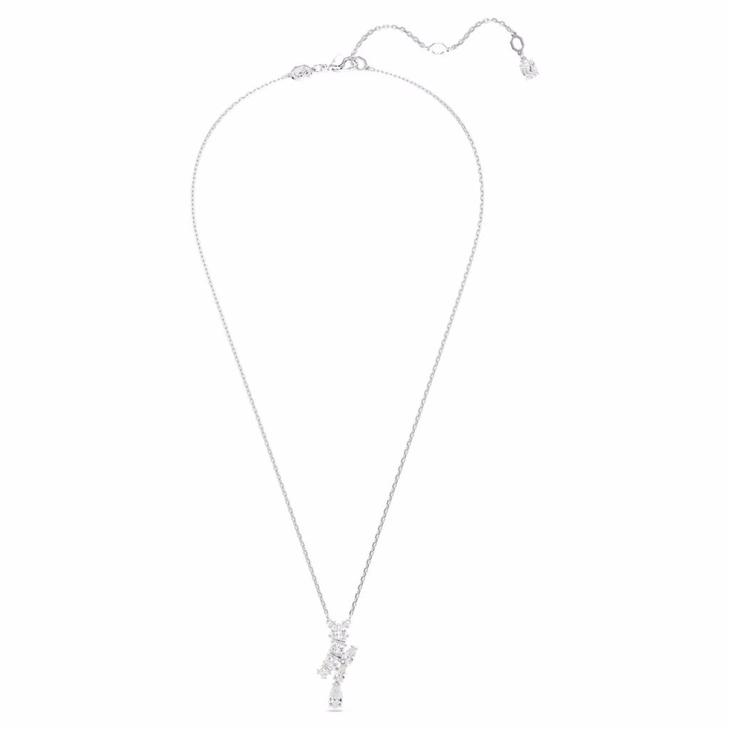 Matrix pendant Mixed cuts, White, Rhodium plated 5700420