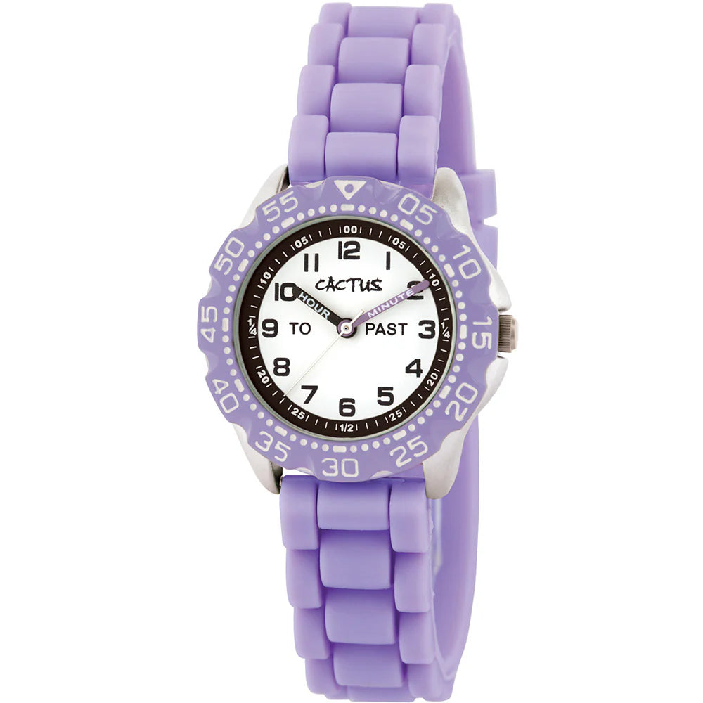 Purple Time Teacher Kids Watch 30m Splashproof / Purple silicone band CAC-148-M09