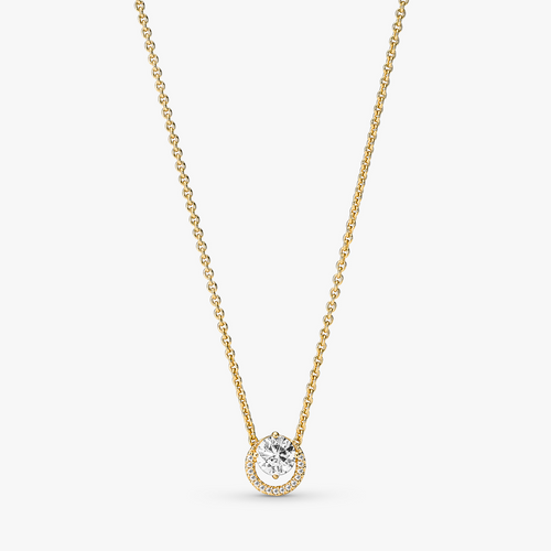 14k Gold-plated collier with clear cubic 361174C01-45 (High Resolution)