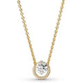 14k Gold-plated collier with clear cubic 361174C01-45