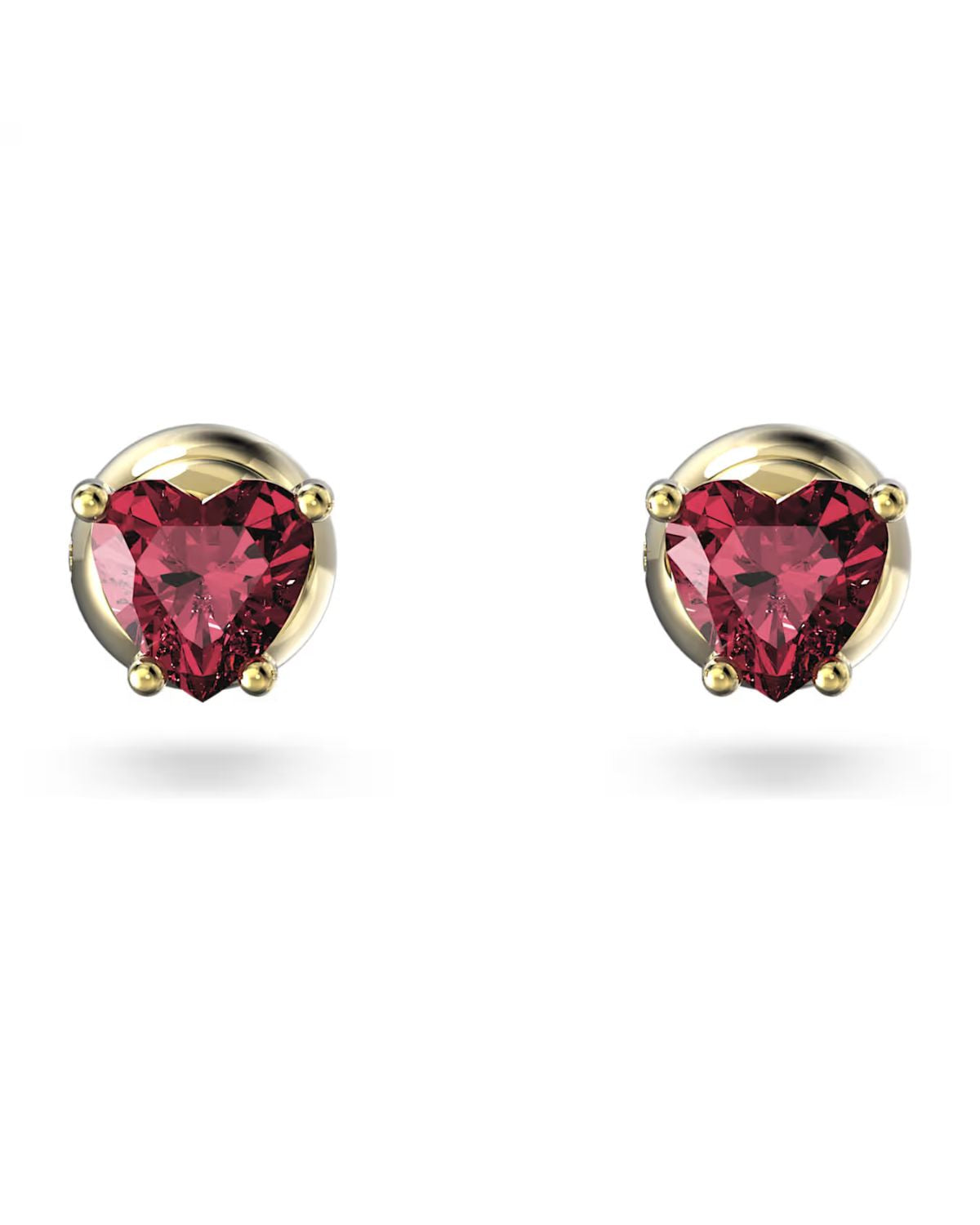 Chroma stud earrings Heart, Red, 18k gold finish 5639133