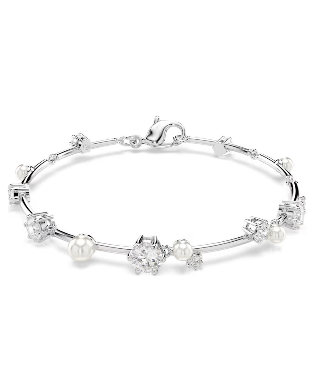 Constella bracelet Crystal pearl, Round cuts, White, Rhodium plated 5707511