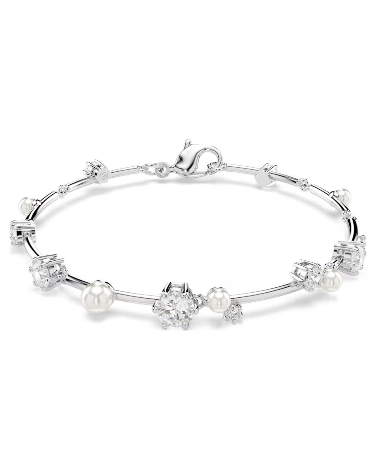 Constella bracelet Crystal pearl, Round cuts, White, Rhodium plated 5707511