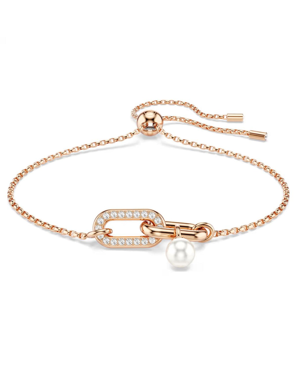Constella bracelet Crystal pearl, Round cut, White, Rose gold-tone plated 5728588