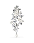 Constella brooch Crystal pearl, Round cut, White, Rhodium plated 5722516