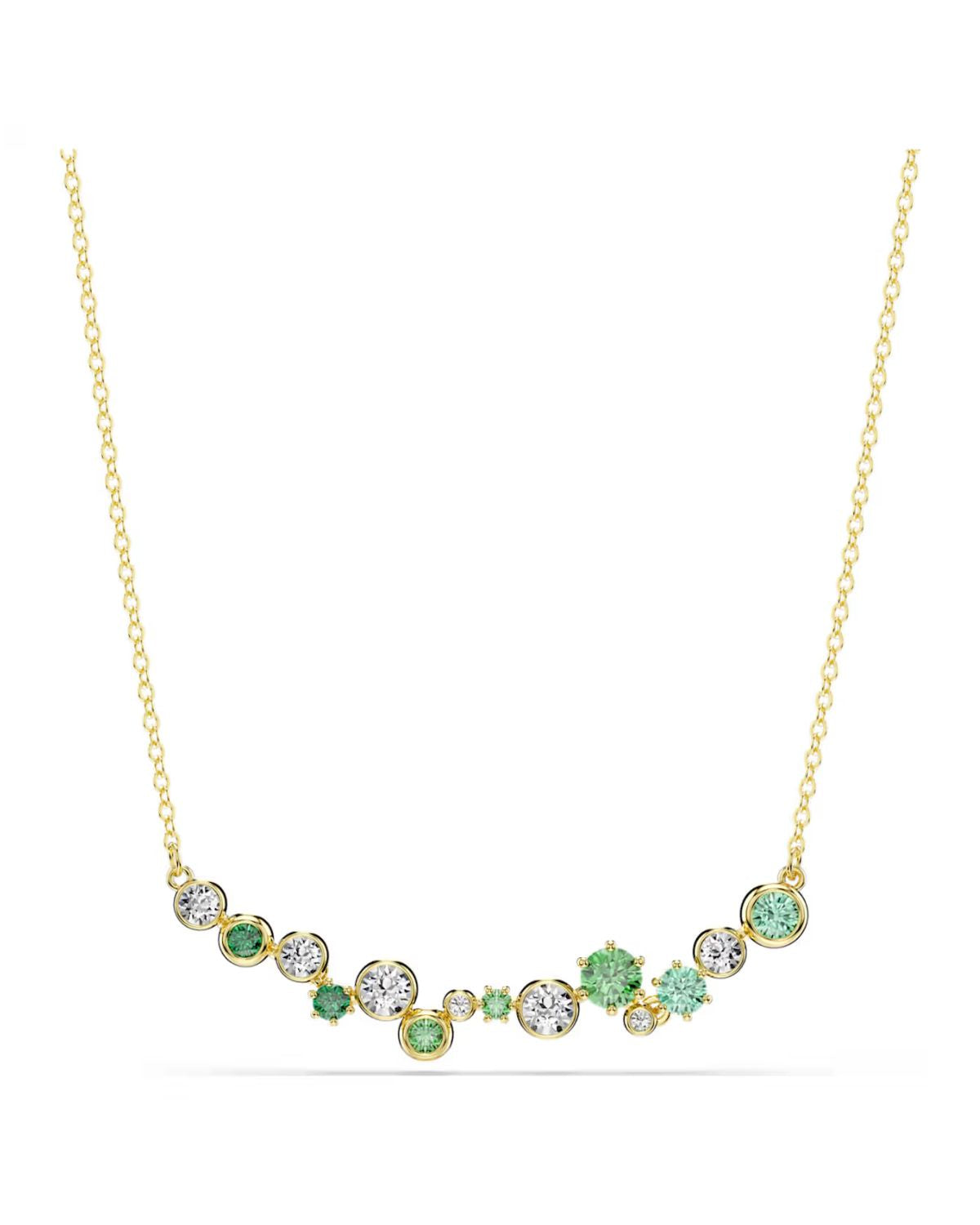 Constella necklace Mixed cuts, Green, 18k gold finish 5732247