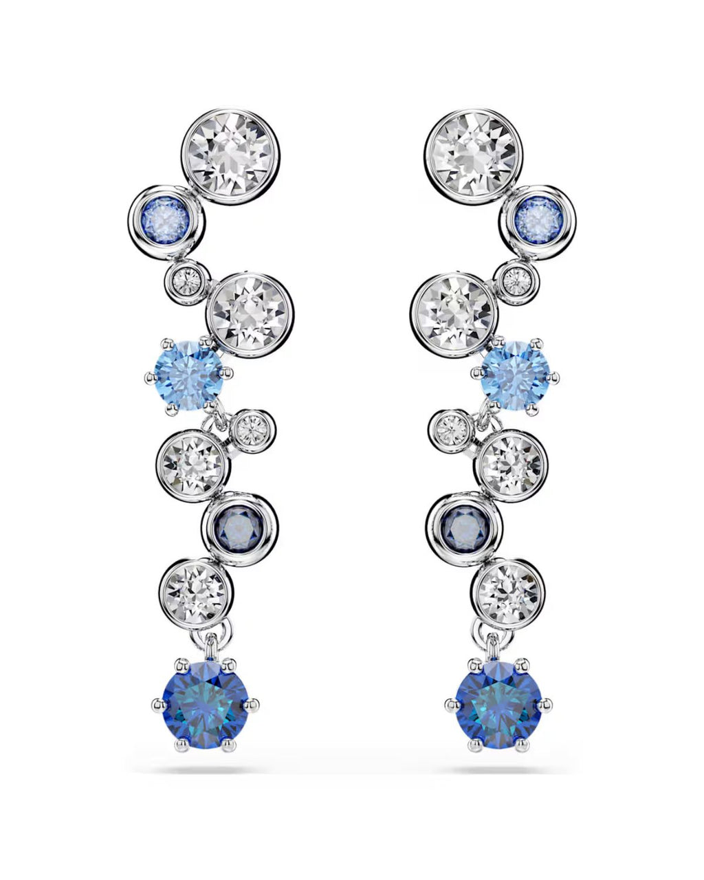 Constella drop earrings Mixed cuts, Blue, Rhodium plated 5732775
