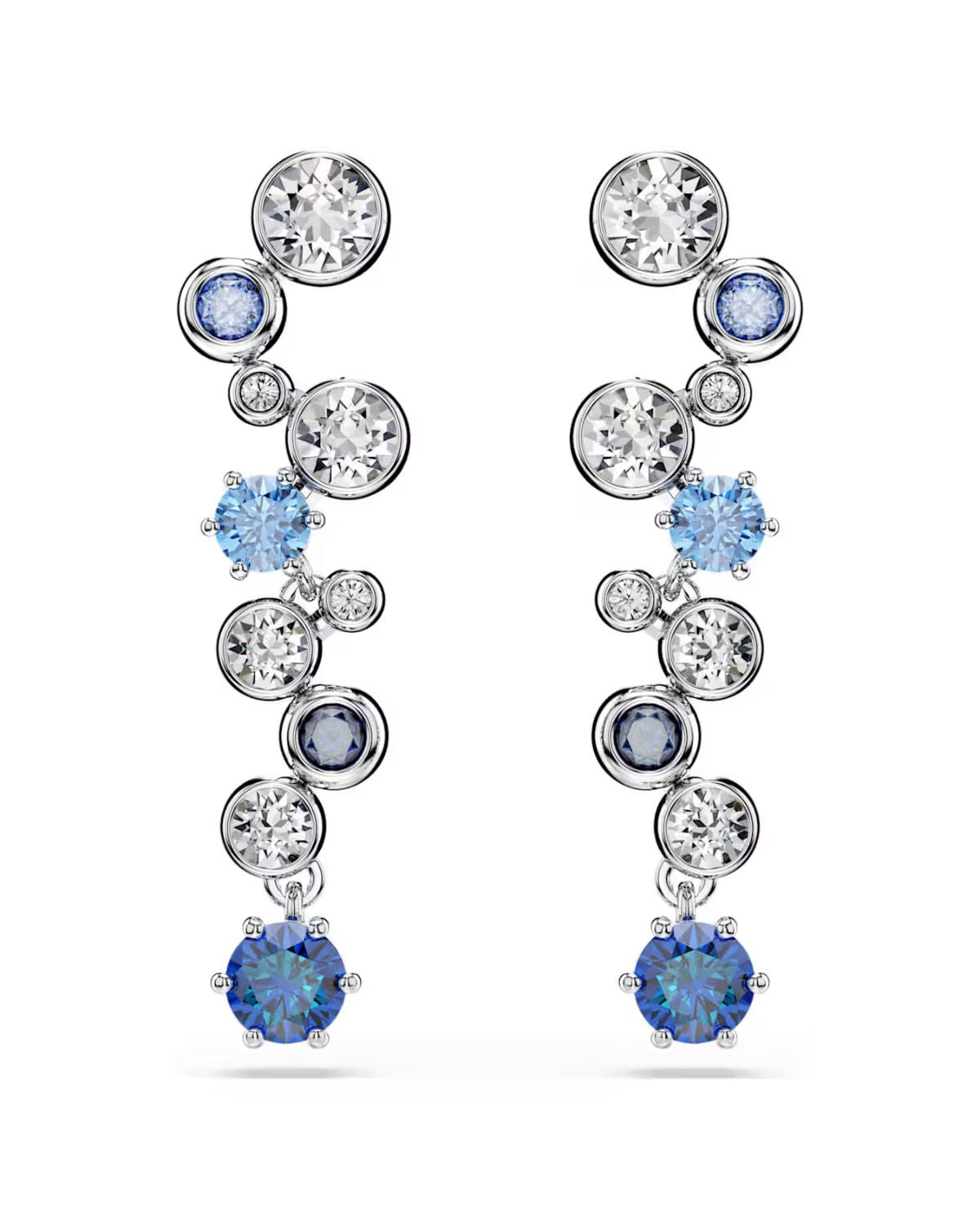 Constella drop earrings Mixed cuts, Blue, Rhodium plated 5732775