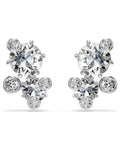 Constella stud earrings Round cut, White, Rhodium plated 5732253