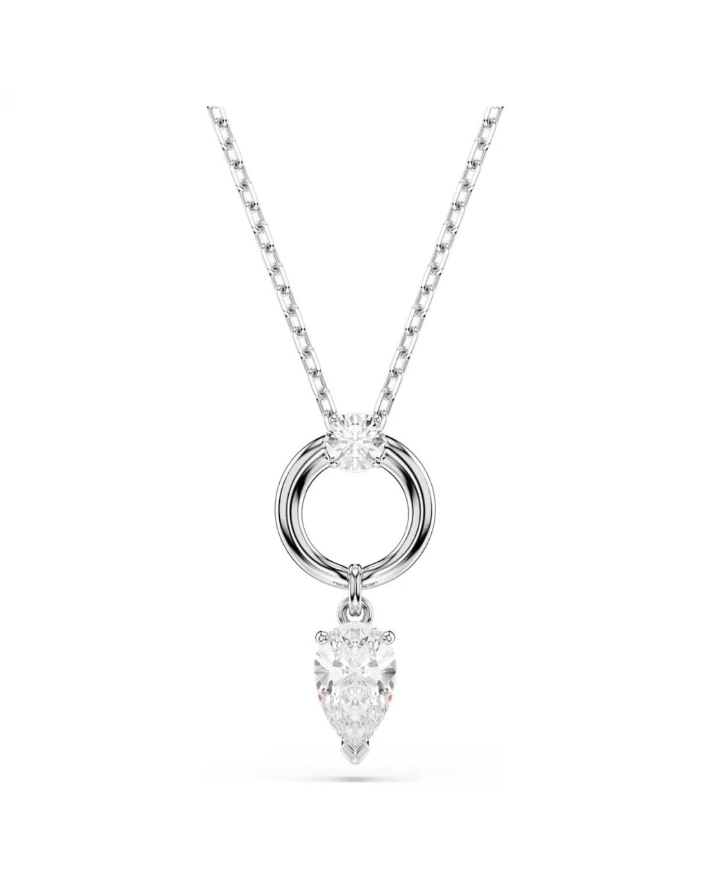 Mesmera pendant Pear cut, White, Rhodium plated 5723146