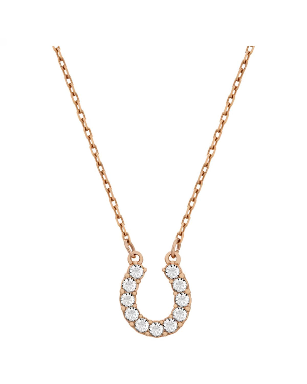 Towards necklace Horseshoe White 18k rose gold plated
