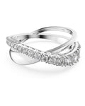 Hyperbola ring Round cut White Rhodium plated Size 50 5572716