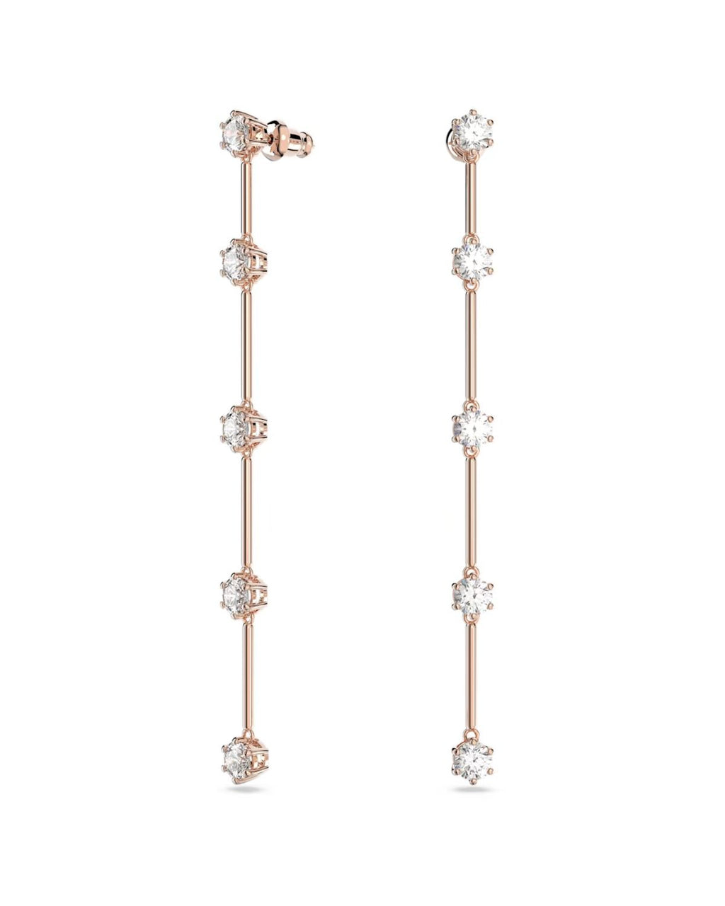 RE Constella Rose Tone White Crystal Drop Earrings 5661463