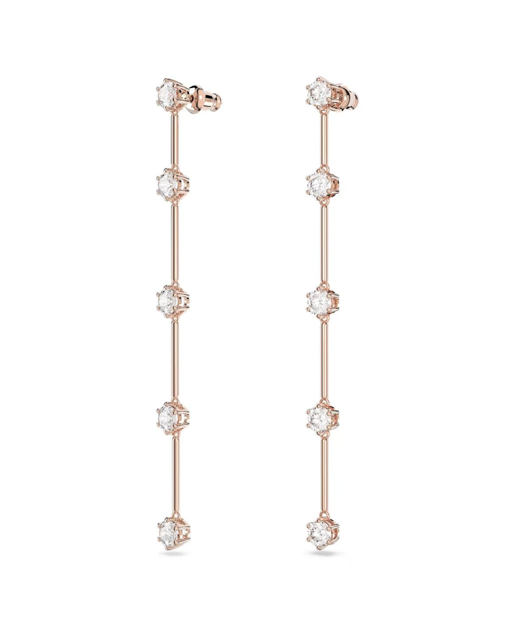 RE Constella Rose Tone White Crystal Drop Earrings 5661463