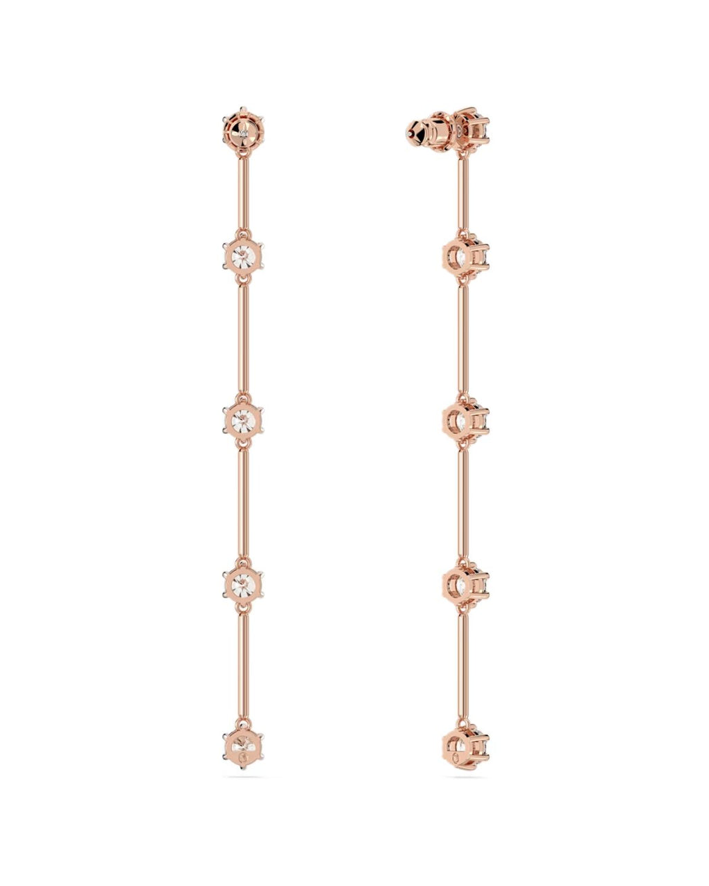 RE Constella Rose Tone White Crystal Drop Earrings 5661463