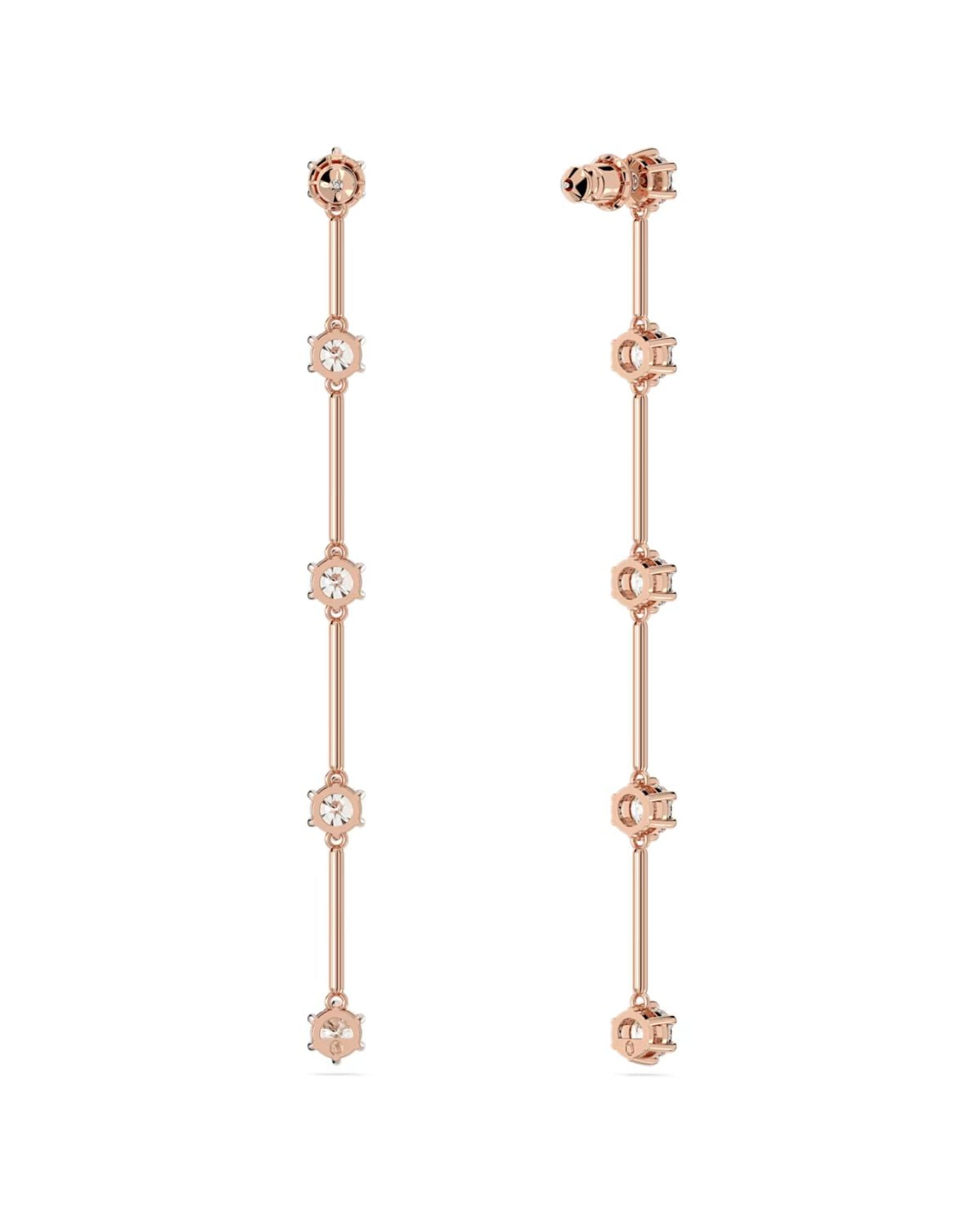 RE Constella Rose Tone White Crystal Drop Earrings 5661463