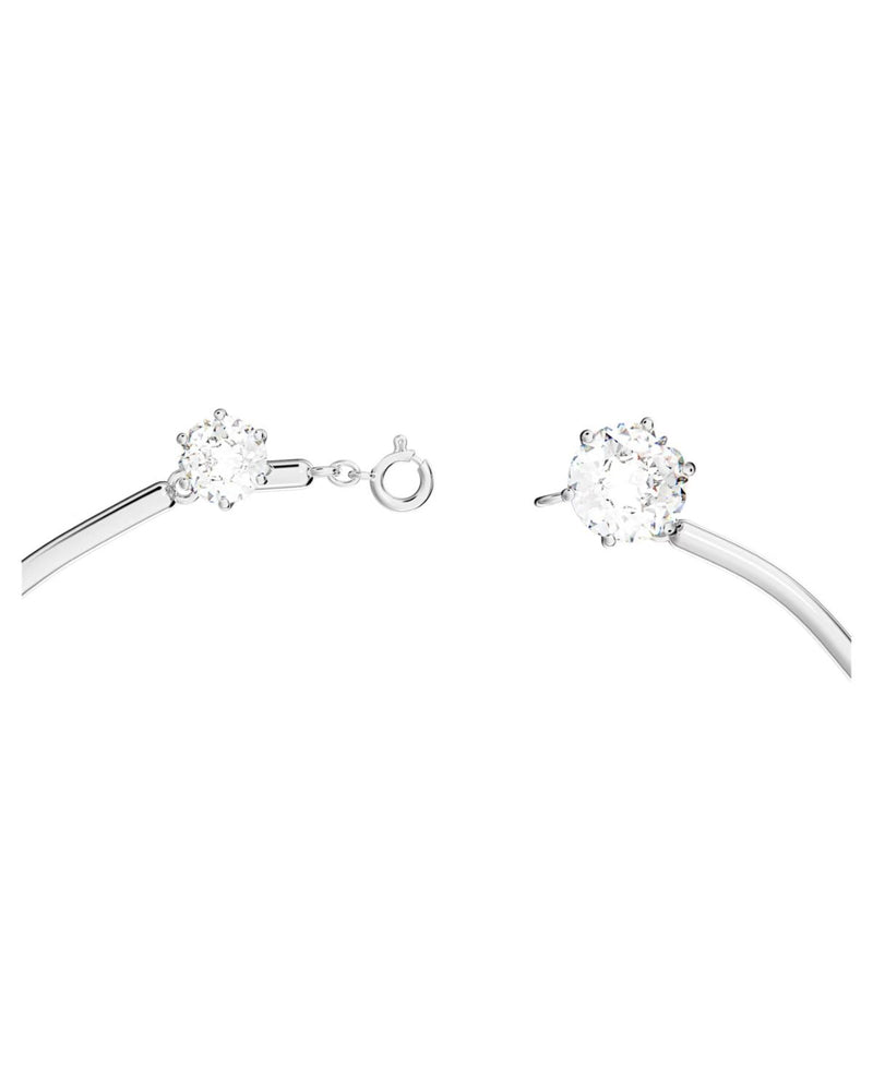 Constella necklace, Mixed round cuts, White, Rhodium plated