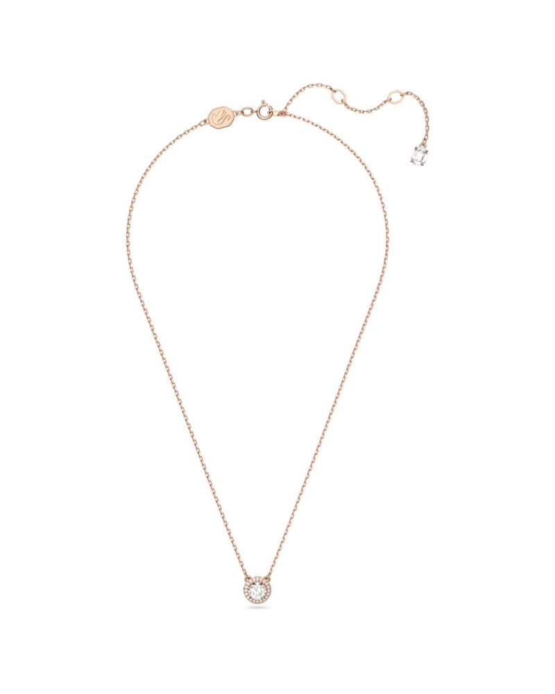 Constella pendant, Round cut, PavÃ©, White, Rose gold-tone plated