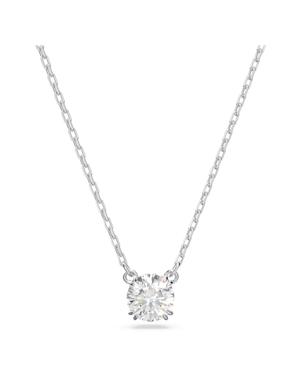 Stilla pendant Round cut, White, Rhodium plated