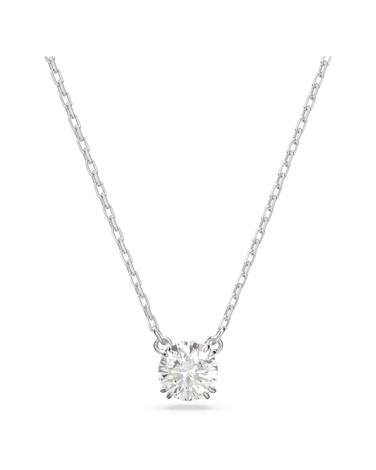 Stilla pendant Round cut, White, Rhodium plated