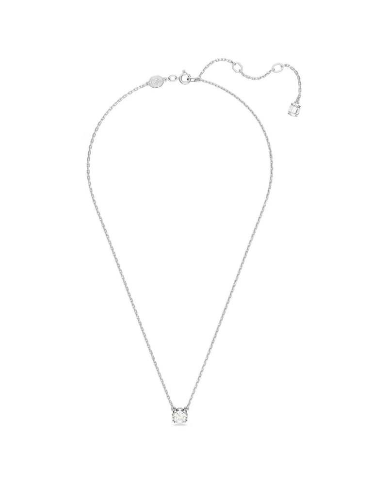 Constella pendant, Round cut, White, Rhodium plated