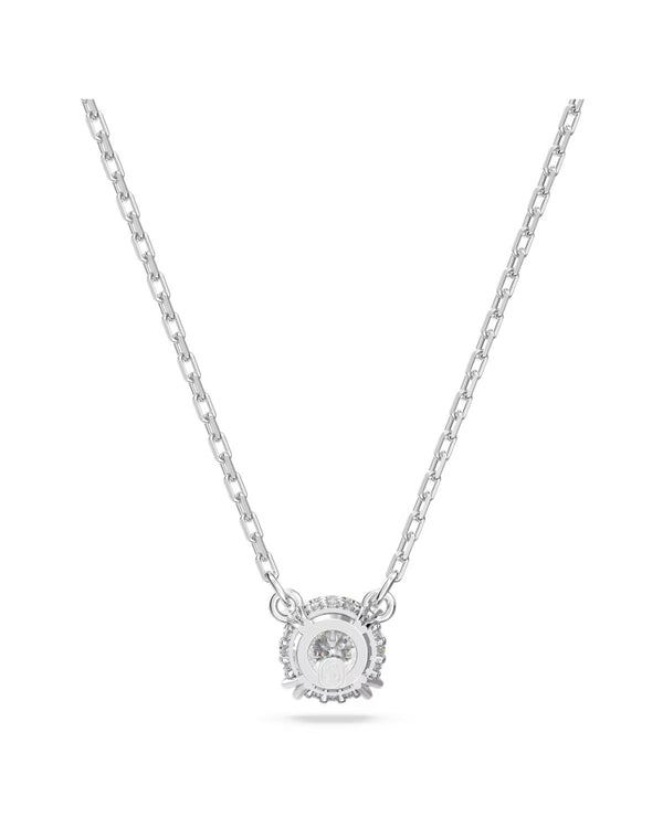 Constella pendant, Round cut, White, Rhodium plated