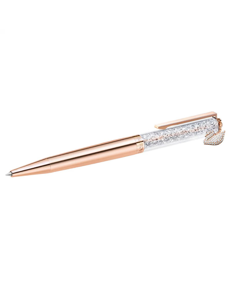 Crystalline ballpoint pen, Swan, Rose gold tone, Rose gold-tone plated