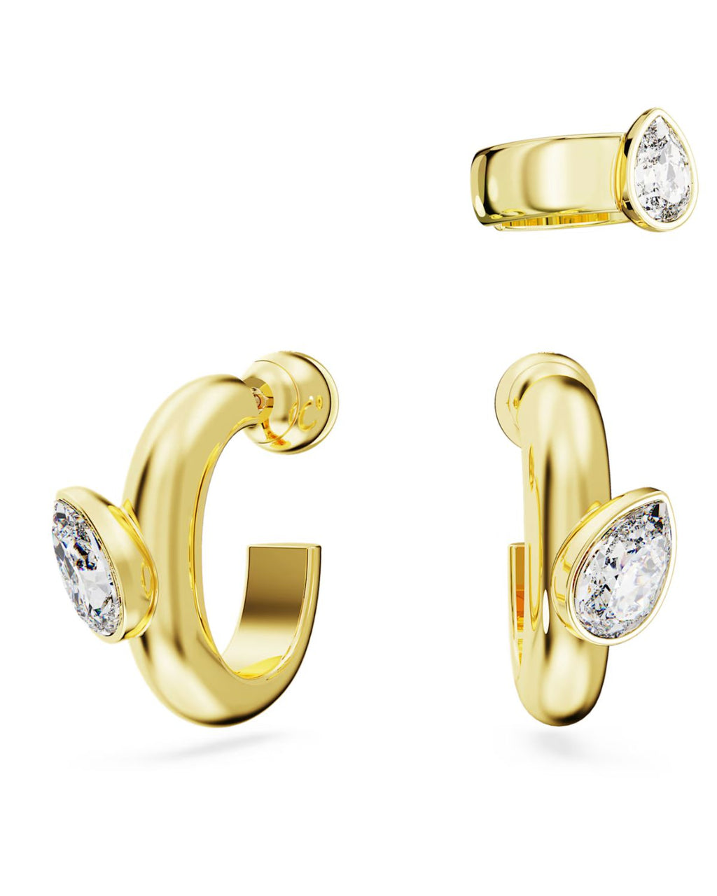 Dextera Gold Tone Hoop Earrings & Ear Cuff Set 5663262