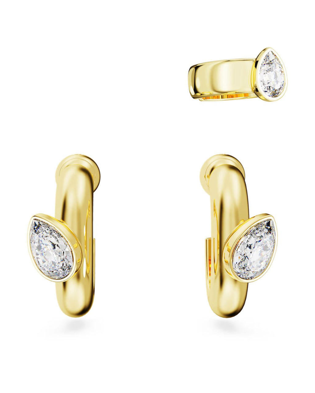 Dextera Gold Tone Hoop Earrings & Ear Cuff Set 5663262