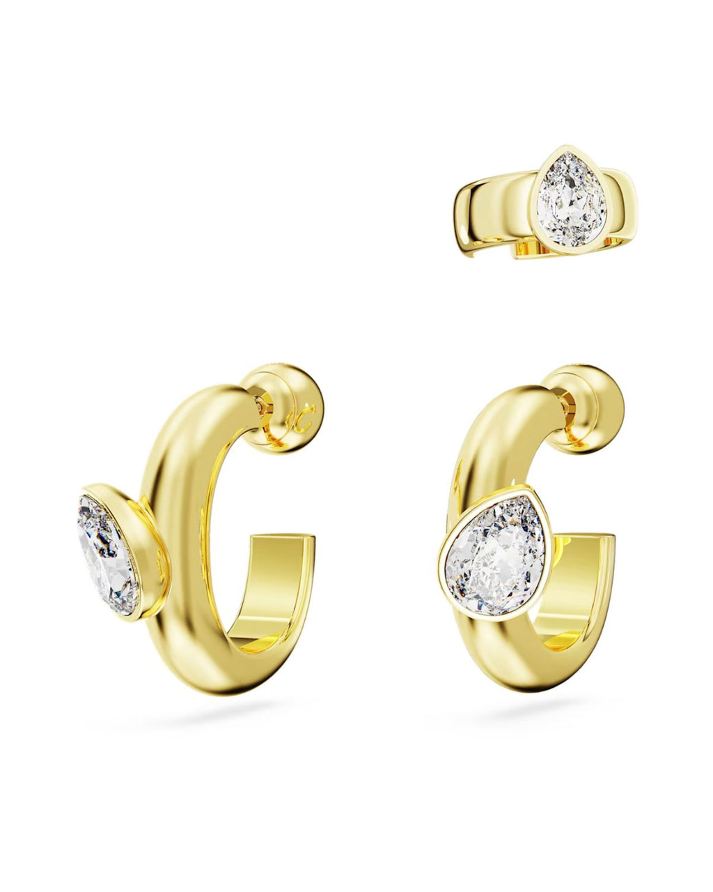 Dextera Gold Tone Hoop Earrings & Ear Cuff Set 5663262