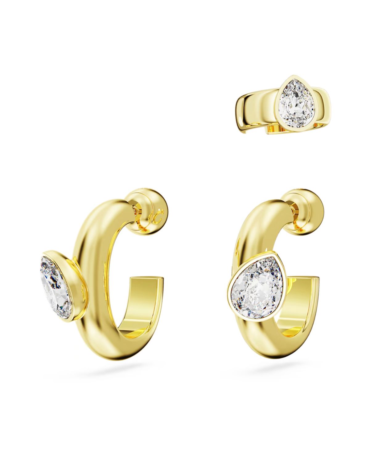 Dextera Gold Tone Hoop Earrings & Ear Cuff Set 5663262