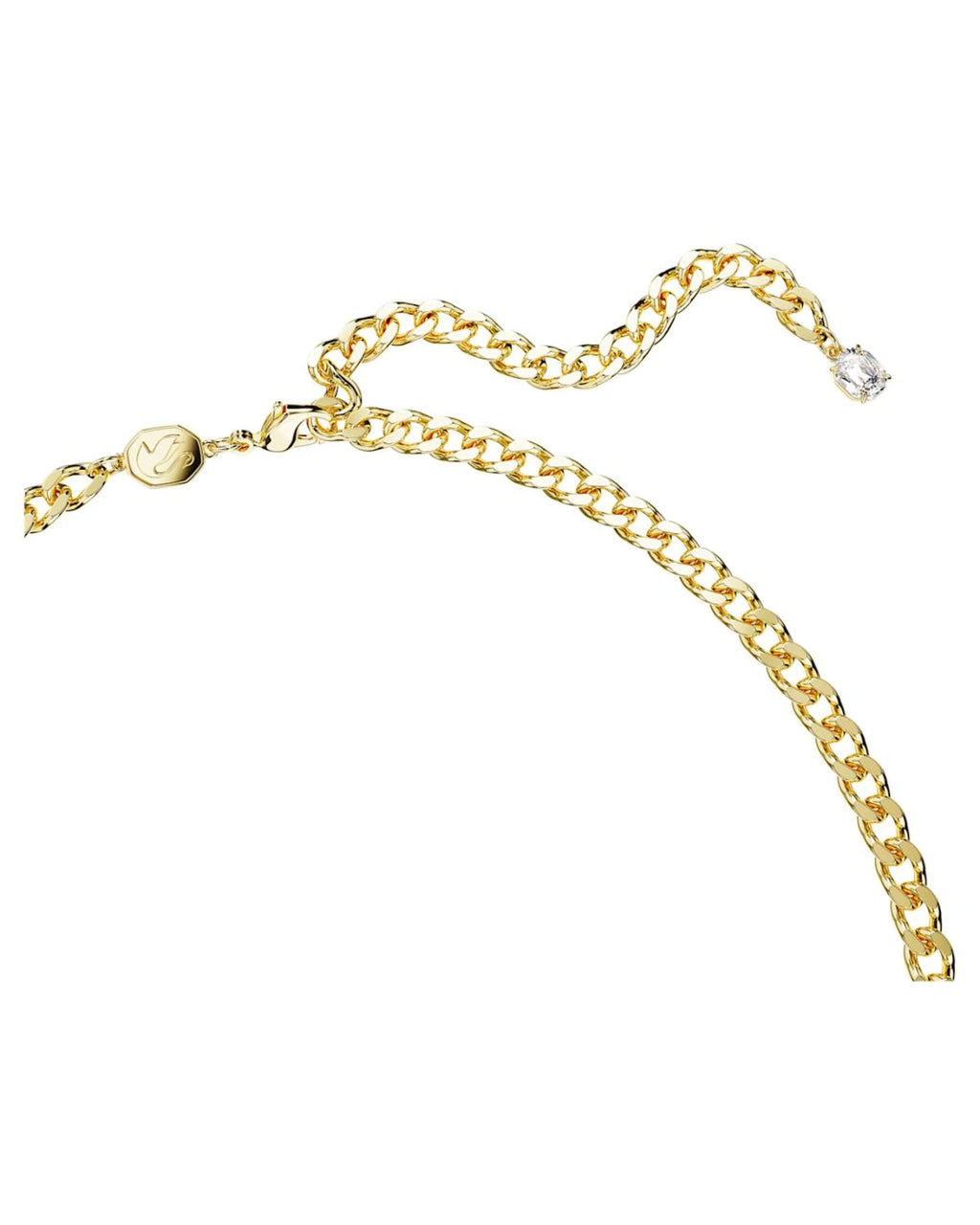 Dextera Drop Mixed Cuts Necklace, White and Gold Tone Plated 5663338