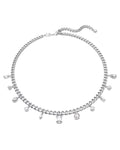 Dextera necklace Thick chain, Mixed cuts, White, Rhodium plated 5671183