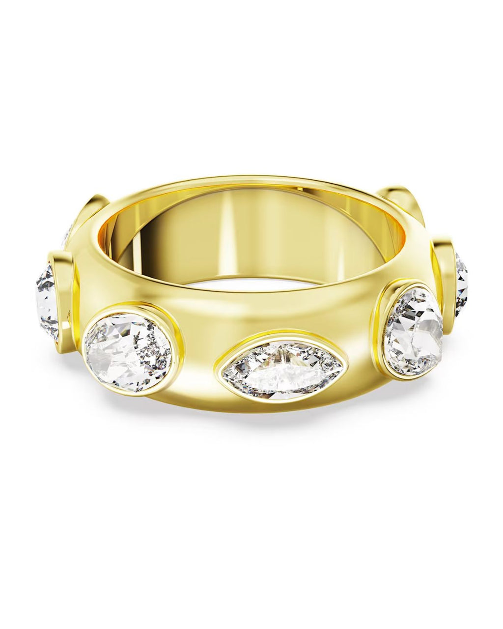 Dextera Gold Tone Mixed Cut Crystal Ring size 55 5665485