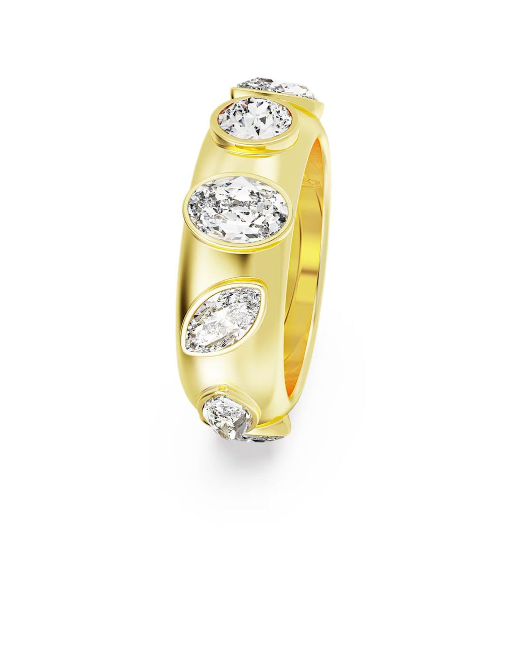Dextera Gold Tone Mixed Cut Crystal Ring size 55 5665485