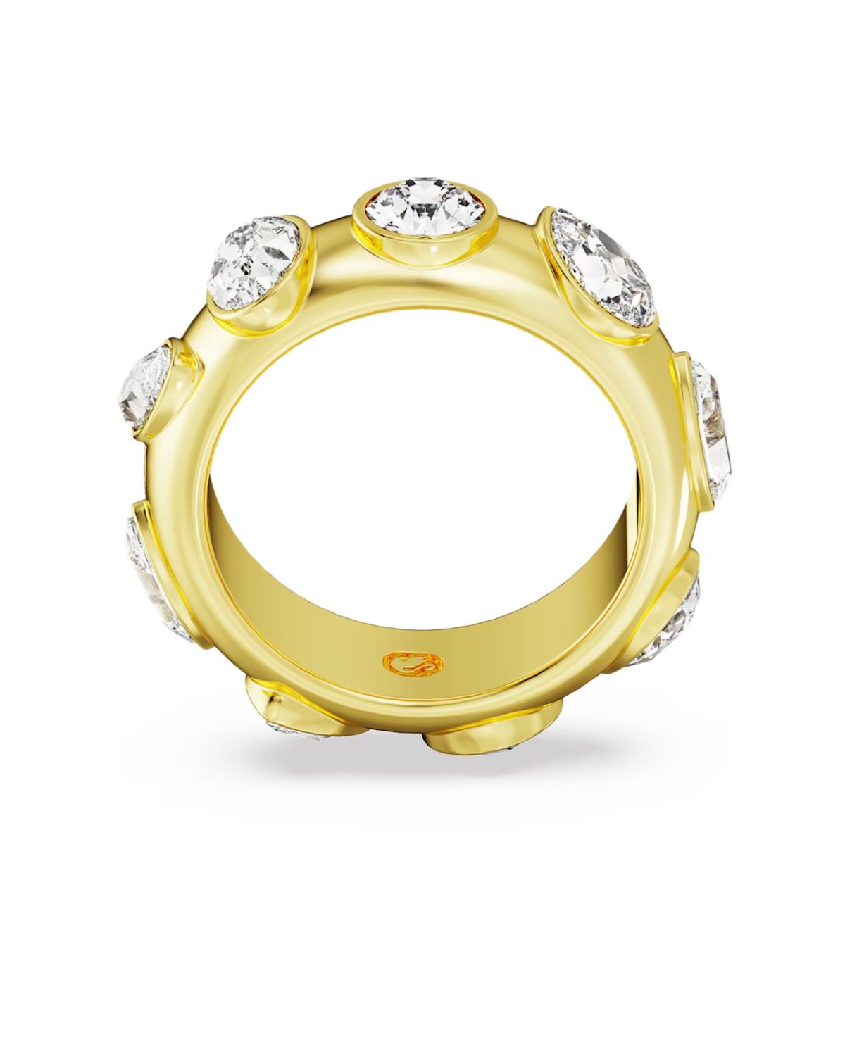 Dextera Gold Tone Mixed Cut Crystal Ring size 55 5665485
