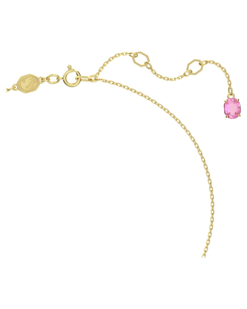 Florere pendant, Flower, Small, Pink, Gold-tone plated