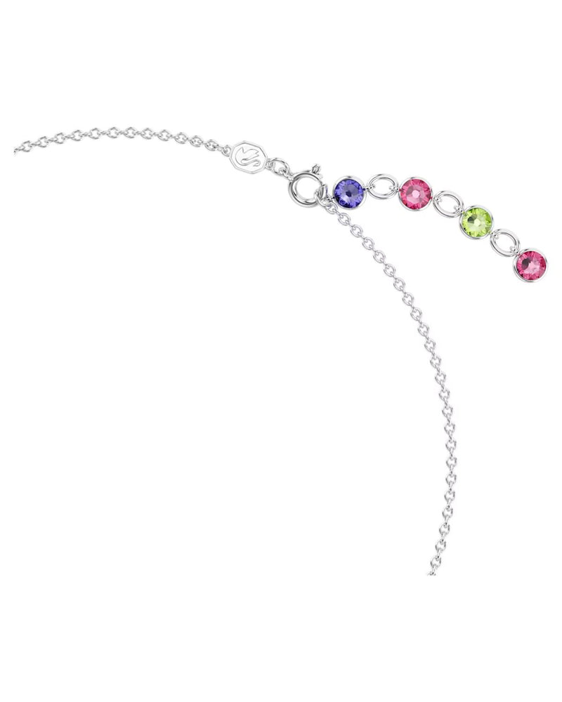 Gema necklace, Mixed cuts, Multicolored, Rhodium plated