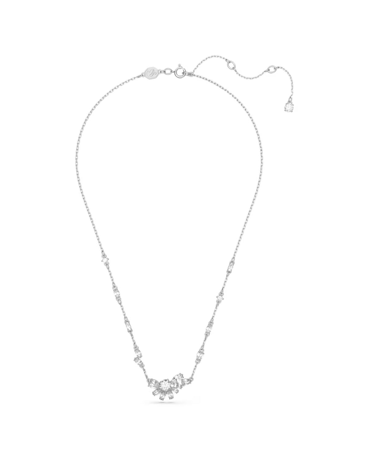 Gema Flower Necklace - White with Rhodium Plating 5644683