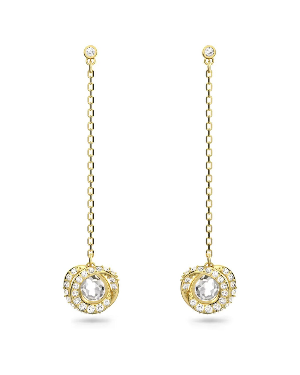 RL Generation drop earrings Long, White, Gold-tone plated 5636514