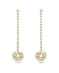 RL Generation drop earrings Long, White, Gold-tone plated 5636514