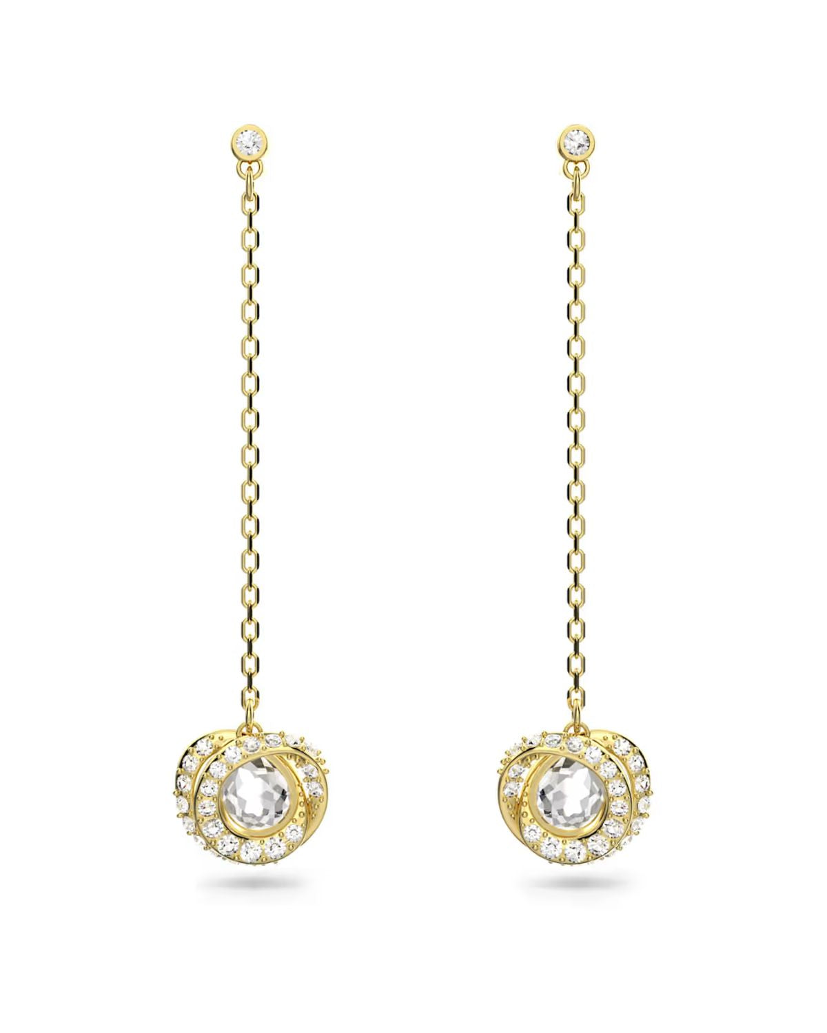 RL Generation drop earrings Long, White, Gold-tone plated 5636514