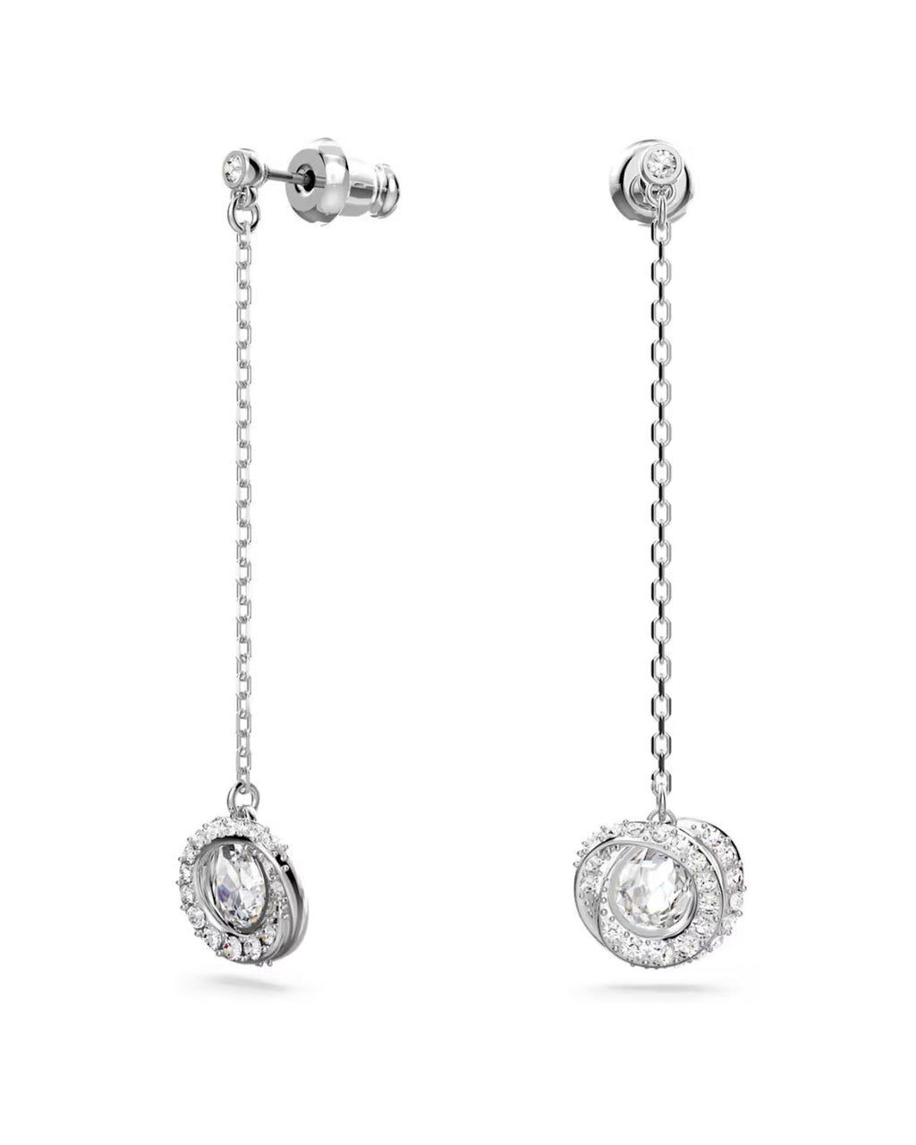 RL Generation drop earrings Long, White, Rhodium plated 5636515
