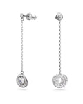 RL Generation drop earrings Long, White, Rhodium plated 5636515