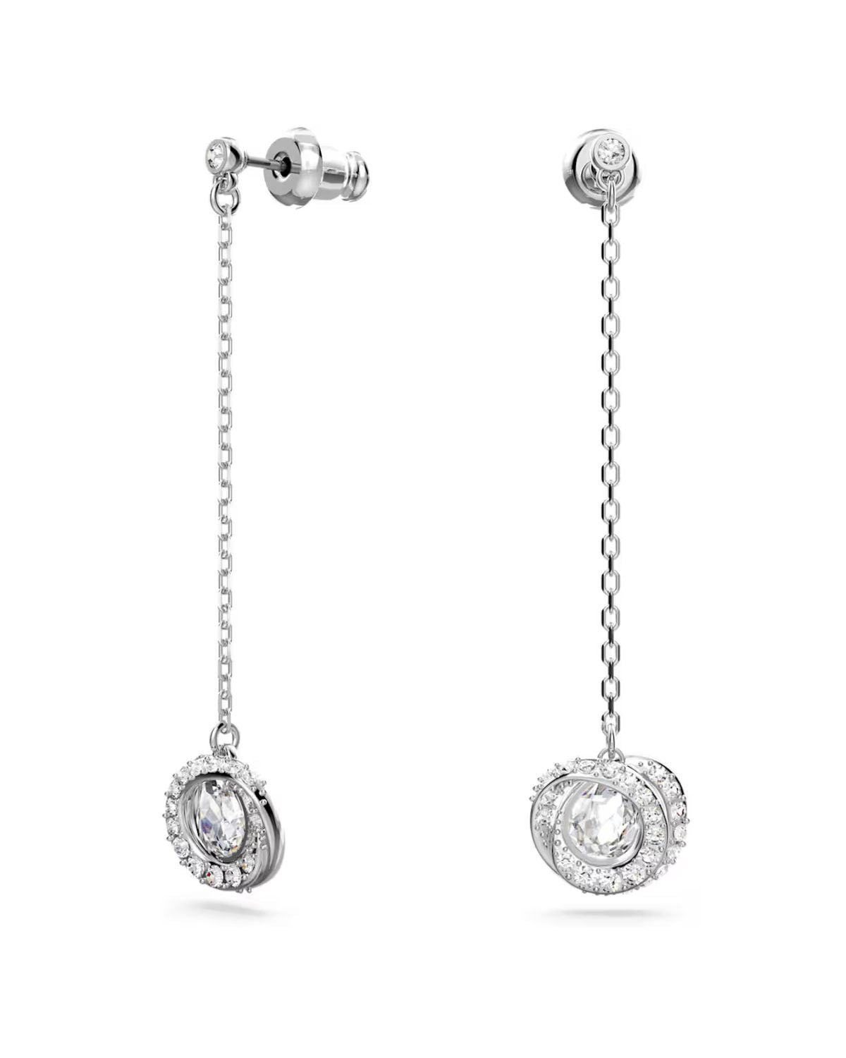 RL Generation drop earrings Long, White, Rhodium plated 5636515