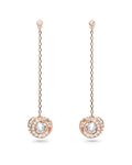 RL Generation drop earrings Long, White, Rose gold-tone plated 5636516