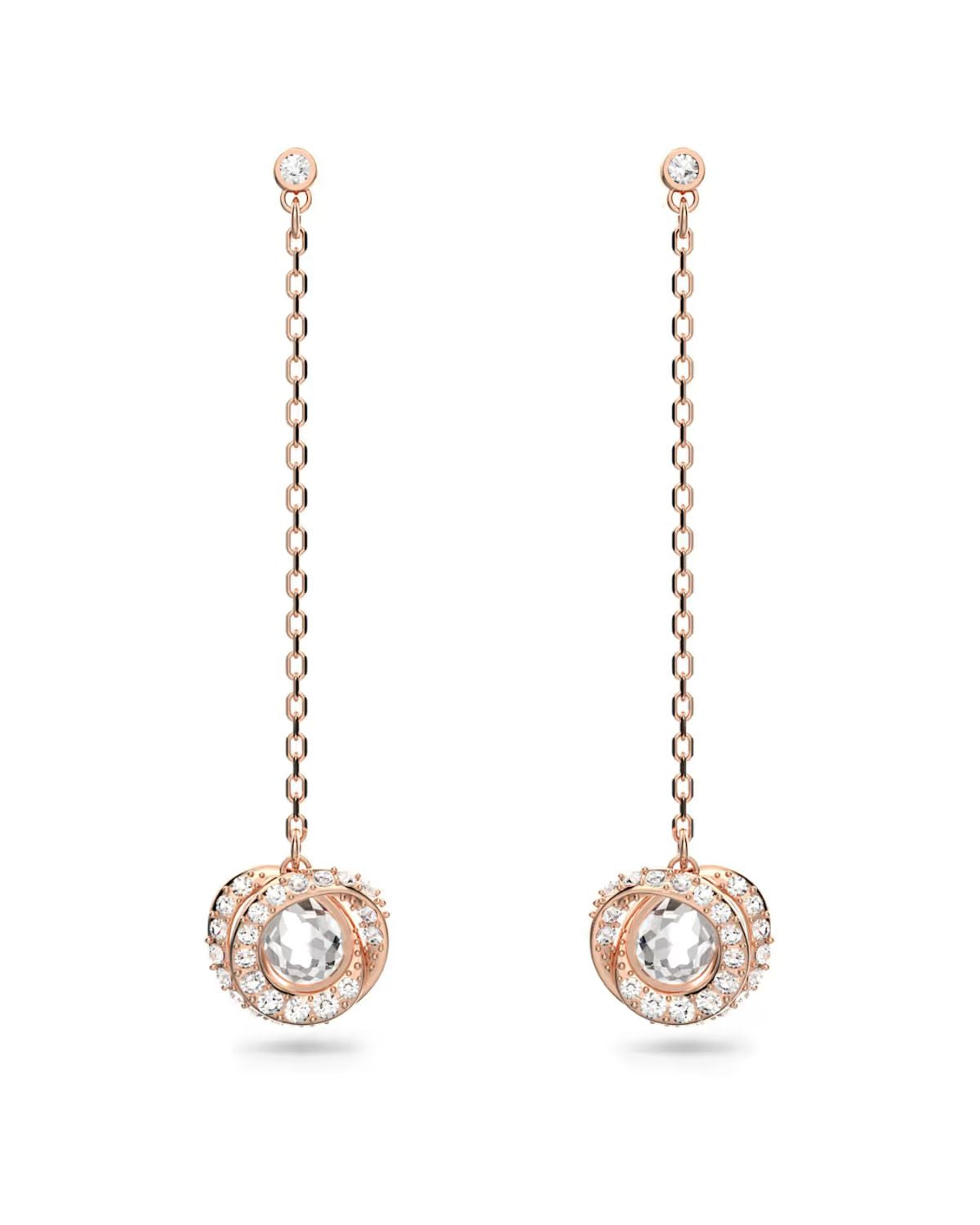 RL Generation drop earrings Long, White, Rose gold-tone plated 5636516