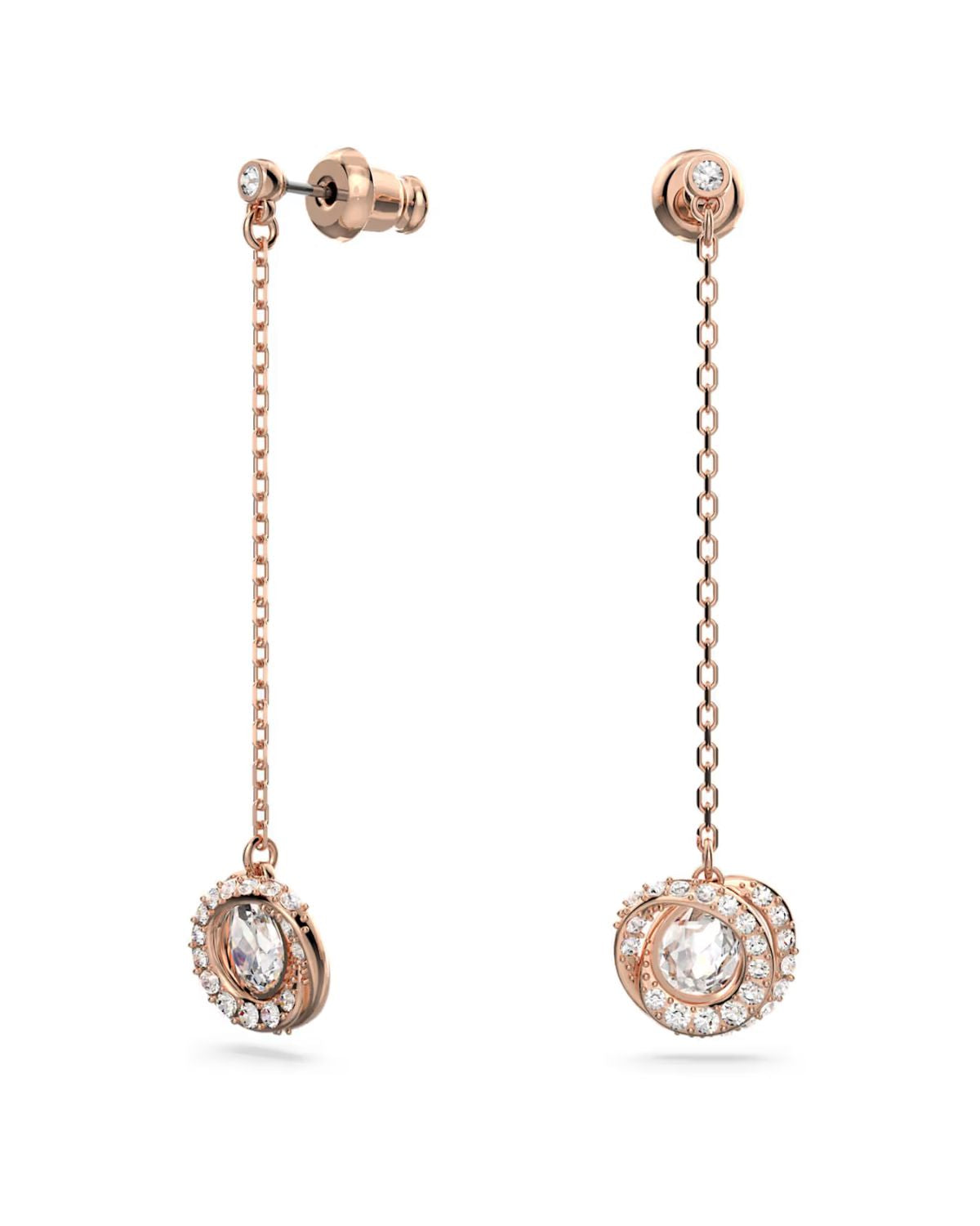 RL Generation drop earrings Long, White, Rose gold-tone plated 5636516