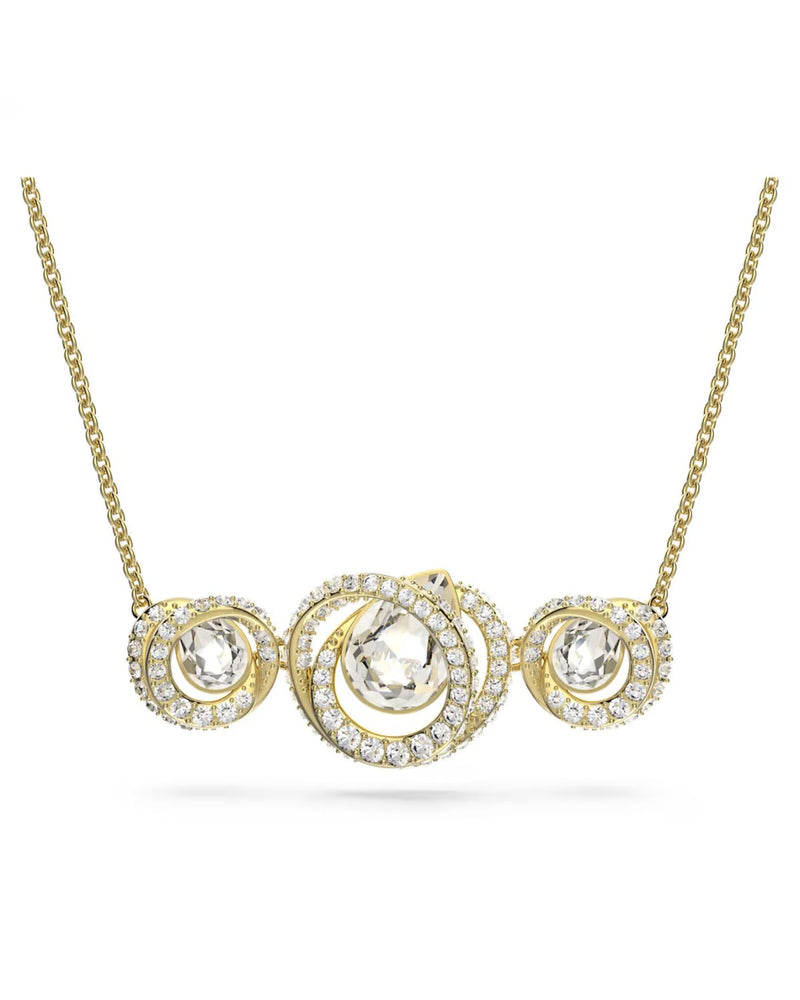 Generation necklace, White, Gold-tone plated