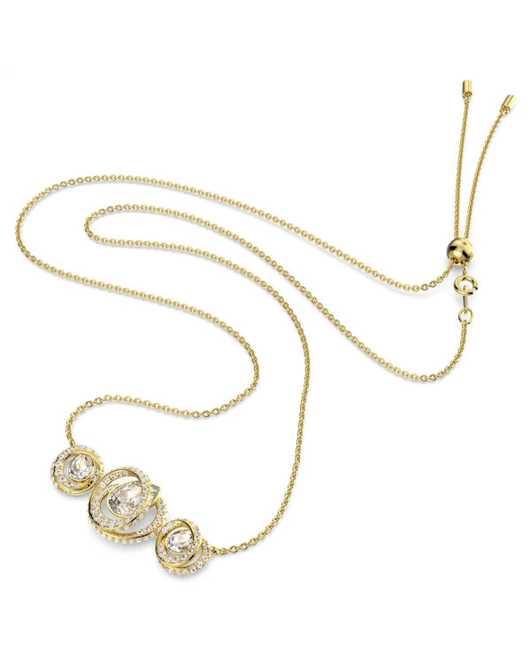 Generation necklace, White, Gold-tone plated